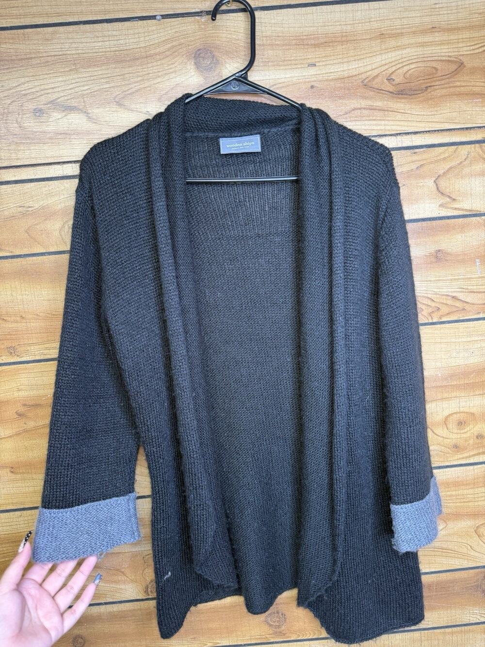 Wooden Ships Light Weight Cardigan Acrylic Mohair Wool Blend, Size M/L